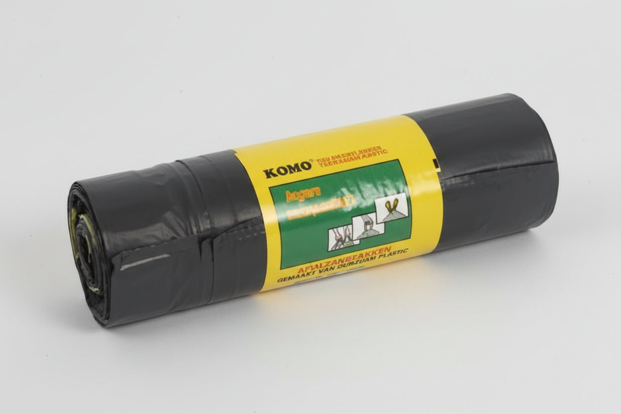 KOMO Afvalzakken met Trekband - 60 Liter - 15 Stuks