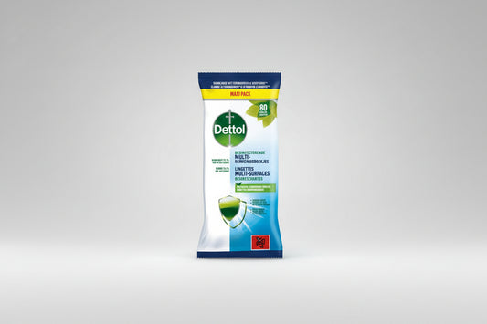 Dettol - Multi-Reinigingsdoekjes - Desinfecterend - Zonder Bleek & Geurstoffen - Biologisch Afbreekbaar - 80 Doekjes
