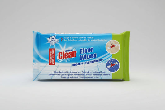 At Home - Clean - Vloer Reinigingsdoekjes - Reinigt Effectief - 15 Doekjes